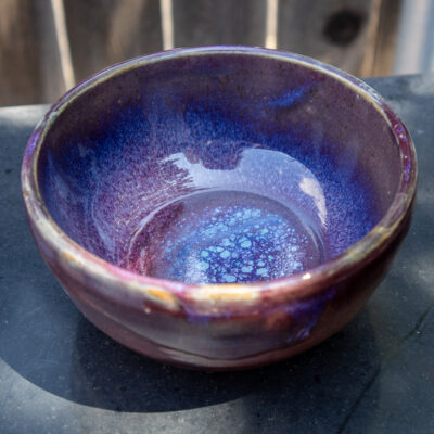 Red Bowl with Purple Interior